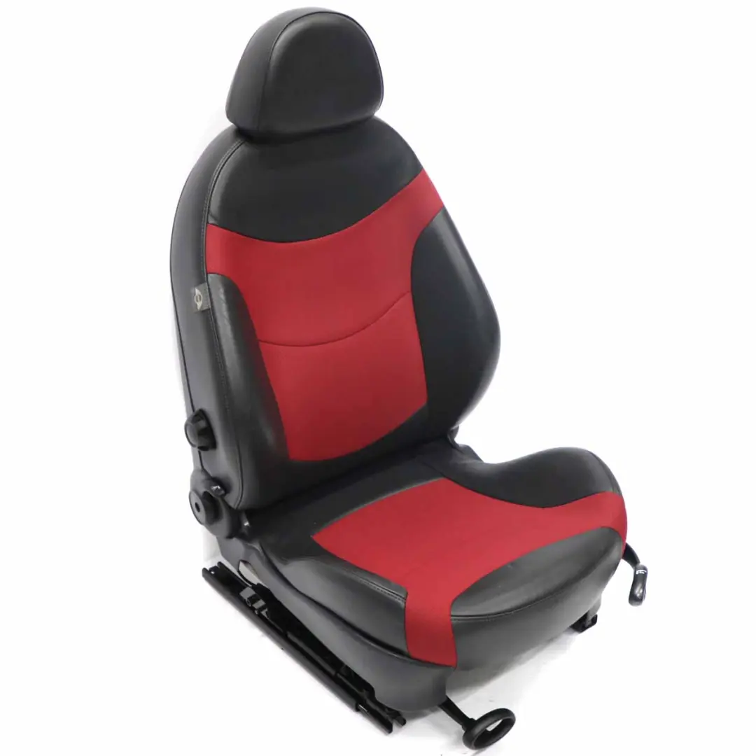 Mini Cooper One R50 Vorne Links Stoff / Leder Sport Sitz Panther Schwarz Rot - SKU 7130085 - Teilenummer 7130085