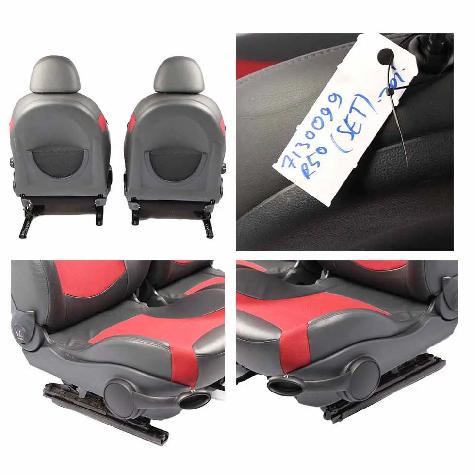 Seats Mini Cooper R50 R53 Cloth Leather Molette Red Set Interior Front Rear Seat to with Part number 7130099 Seats Mini Cooper R50 R53 Cloth Leather Molette Red Set Interior Front Rear Seat - SKU 7130099-1 - Part number 7130099
