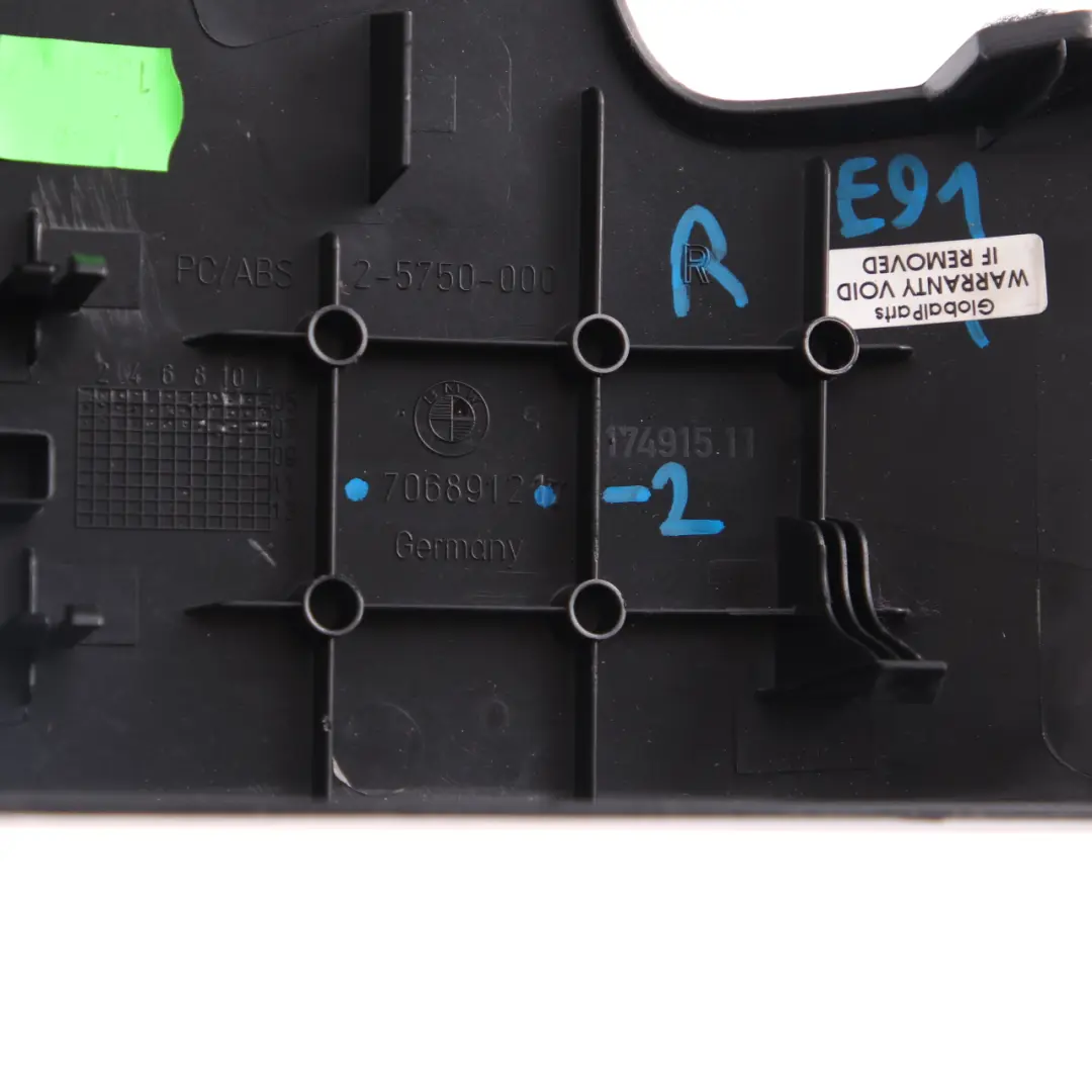 BMW E91 LCI Cover Seat Belt Trim Panel Right O/S Rear Seatbelt Black - SKU 7131796 - Part number 7068912