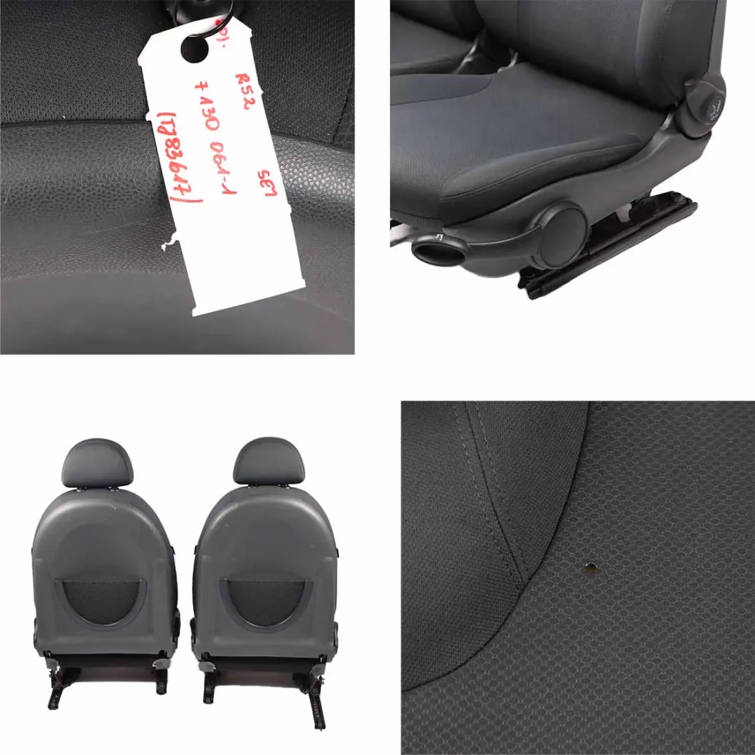 Seats Mini Cooper R50 R53 Cloth Fabric / Leather Molette Interior Seat to with Part number 7131941 Seats Mini Cooper R50 R53 Cloth Fabric / Leather Molette Interior Seat - SKU 7131941-1 - Part number 7131941