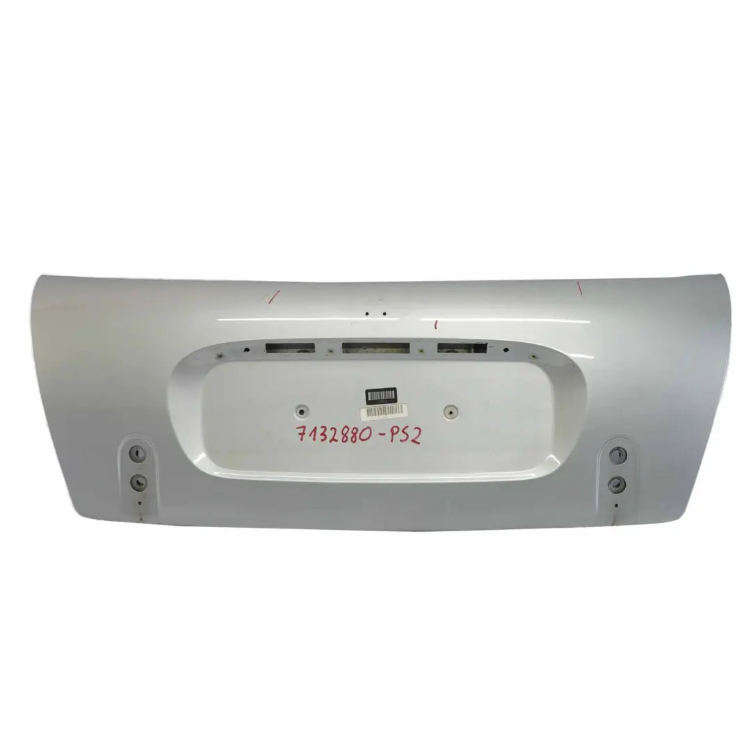 Kofferraumdeckel Cabrio Heckklappe Kofferraumdeckel Pure Silver - 900 für Mini R52 mit Teilenummer 7132880 Mini R52 Kofferraumdeckel Cabrio Heckklappe Kofferraumdeckel Pure Silver - 900 - SKU 7132880-PS2 - Teilenummer 7132880
