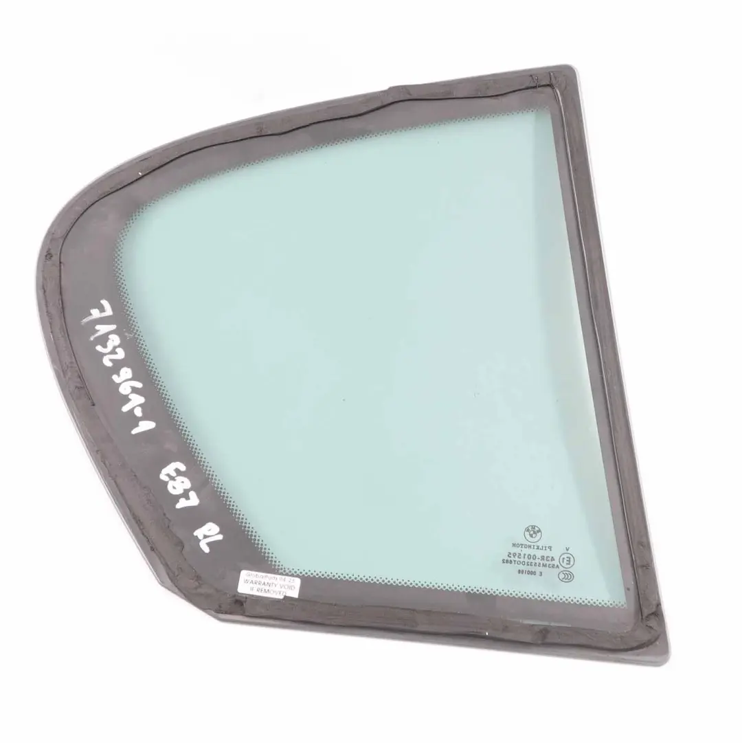 Puerta Fija Ventana Cristal Oscuro Trasera Izquierda SSG AS3 para BMW E87 con número de pieza 7132961 BMW E87 Puerta Fija Ventana Cristal Oscuro Trasera Izquierda SSG AS3 - SKU 7132961-1 - Número de pieza 7132961