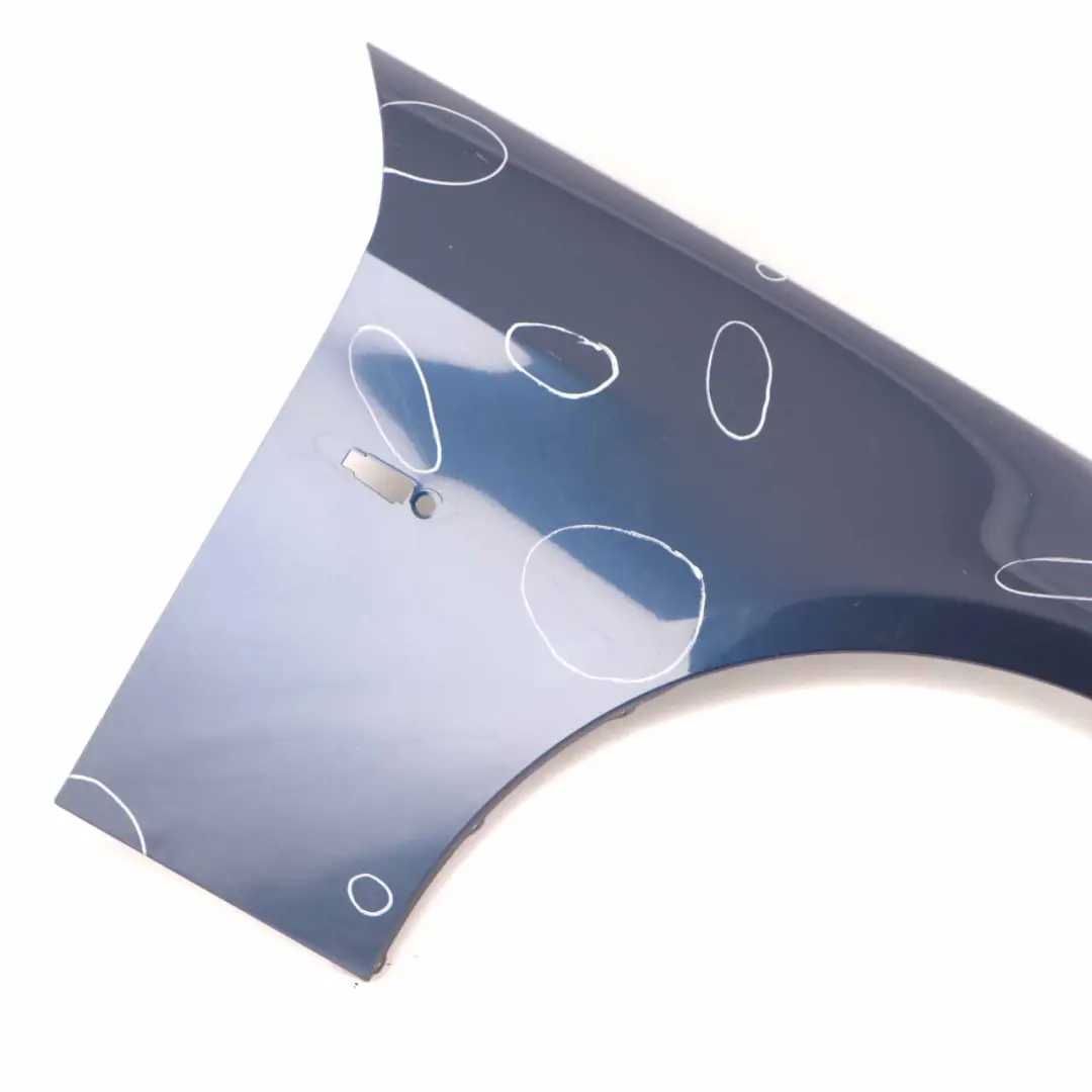 Front Right O/S Side Panel Fender Wing Deep Sea Blue Tiefseeblau A76 to BMW E81 E87 with Part number 7133228 BMW E81 E87 Front Right O/S Side Panel Fender Wing Deep Sea Blue Tiefseeblau A76 - SKU 7133228-DSB - Part number 7133228