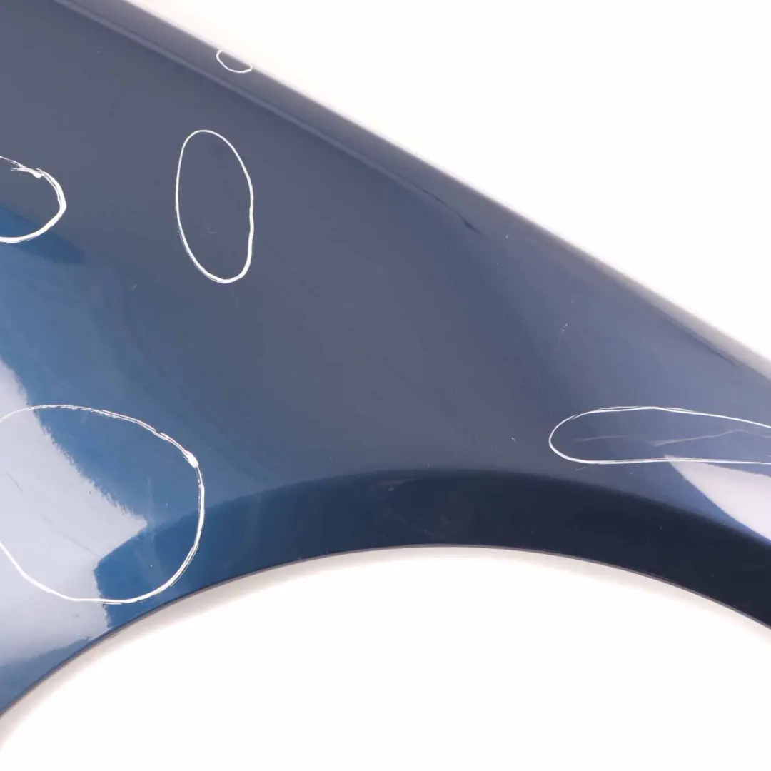 BMW E81 E87 Front Right O/S Side Panel Fender Wing Deep Sea Blue Tiefseeblau A76 - SKU 7133228-DSB - Part number 7133228