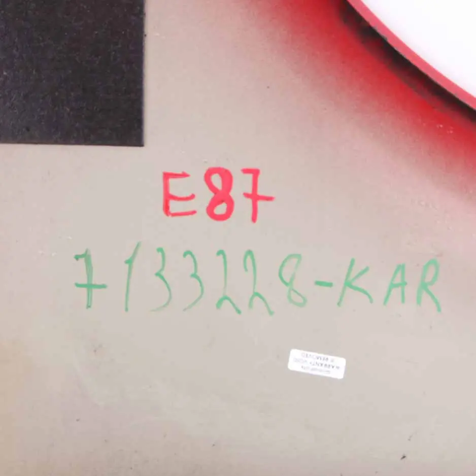 Side Panel Fender Wing Front Right O/S Karmesinrot Red - A61 to BMW E81 E87 with Part number 7133228 BMW E81 E87 Side Panel Fender Wing Front Right O/S Karmesinrot Red - A61 - SKU 7133228-KAR - Part number 7133228