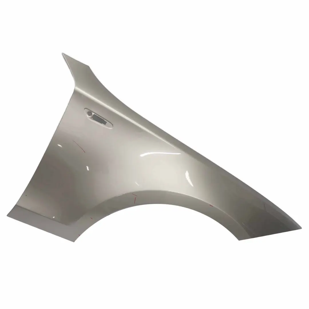 Side Panel Front Right O/S Wing Panel Fender Kaschmirsilber - A72 to BMW E81 E87 with Part number 7133228 BMW E81 E87 Side Panel Front Right O/S Wing Panel Fender Kaschmirsilber - A72 - SKU 7133228-KAS1 - Part number 7133228
