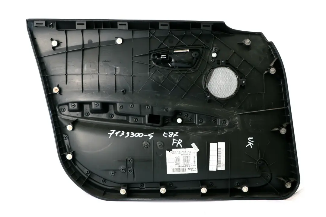 Pannello porta anteriore destra pelle nera Folienteil per BMW E87 4 con numero di parte 7133300 BMW E87 4 Pannello porta anteriore destra pelle nera Folienteil - SKU 7133300-4 - Numero di parte 7133300