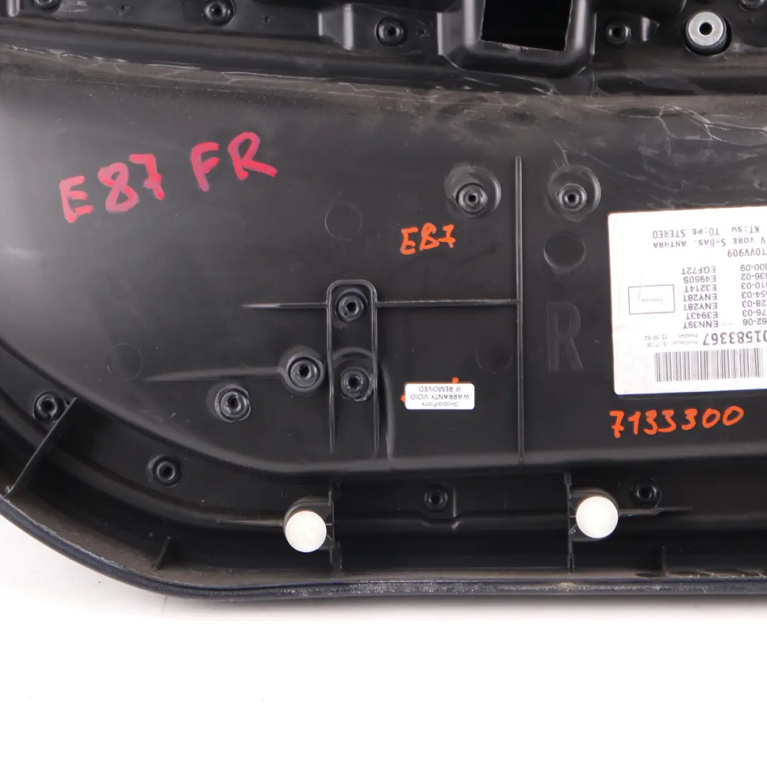 Front Right O/S Interior Door Card Panel Trim Black Folienteil to BMW E87 with Part number 51417133300 BMW E87 Front Right O/S Interior Door Card Panel Trim Black Folienteil - SKU 7133300 - Part number 51417133300
