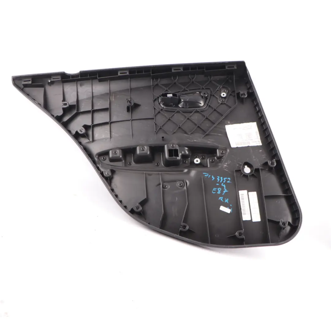 Door Card Rear Right O/S Trim Panel Black to BMW E87 with Part number 7133352 BMW E87 Door Card Rear Right O/S Trim Panel Black - SKU 7133352-4 - Part number 7133352