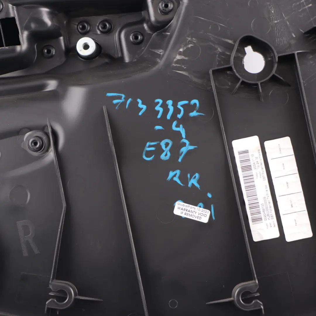 Door Card Rear Right O/S Trim Panel Black to BMW E87 with Part number 7133352 BMW E87 Door Card Rear Right O/S Trim Panel Black - SKU 7133352-4 - Part number 7133352