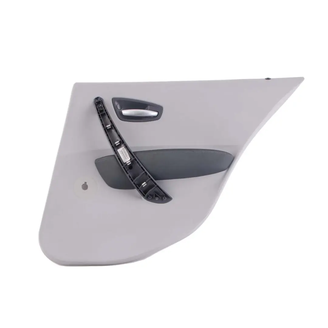 Right O/S Door Card Trim Panel Leather Alaskagrau Grey Network to BMW 1 E87 Rear with Part number 7133354 BMW 1 E87 Rear Right O/S Door Card Trim Panel Leather Alaskagrau Grey Network - SKU 7133354-3 - Part number 7133354