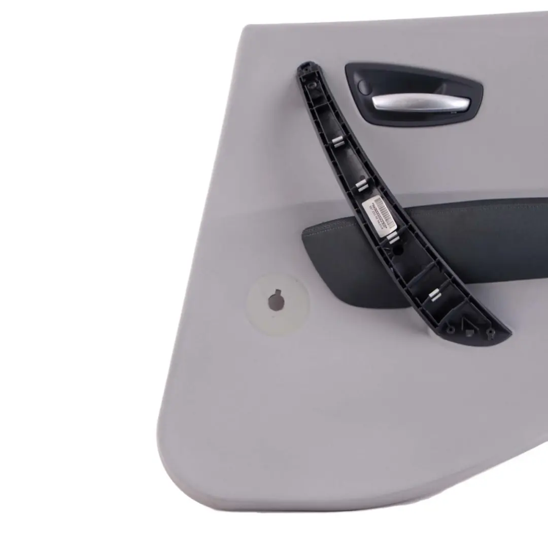 Right O/S Door Card Trim Panel Leather Alaskagrau Grey Network to BMW 1 E87 Rear with Part number 7133354 BMW 1 E87 Rear Right O/S Door Card Trim Panel Leather Alaskagrau Grey Network - SKU 7133354-3 - Part number 7133354