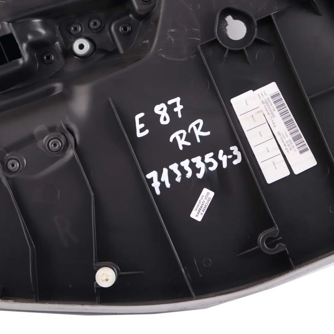 BMW 1 E87 Rear Right O/S Door Card Trim Panel Leather Alaskagrau Grey Network - SKU 7133354-3 - Part number 7133354