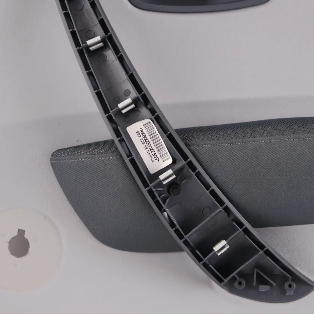 Right O/S Door Card Trim Panel Leather Alaskagrau Grey Network to BMW 1 E87 Rear with Part number 7133354 BMW 1 E87 Rear Right O/S Door Card Trim Panel Leather Alaskagrau Grey Network - SKU 7133354-3 - Part number 7133354