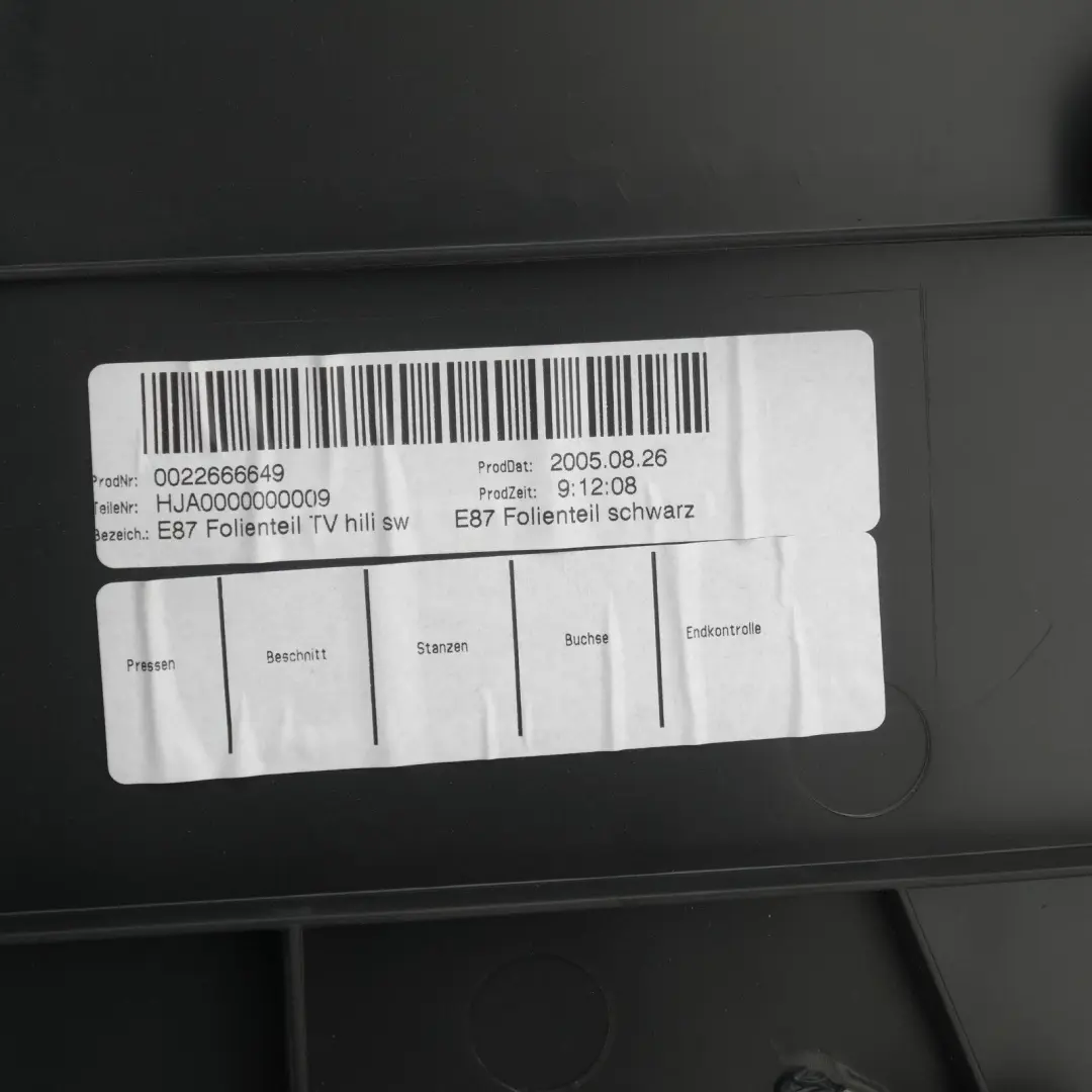 BMW E87 Tapicerka Boczek Drzwi Lewy Tył Black - SKU 7133359 - Numer Części 7133359