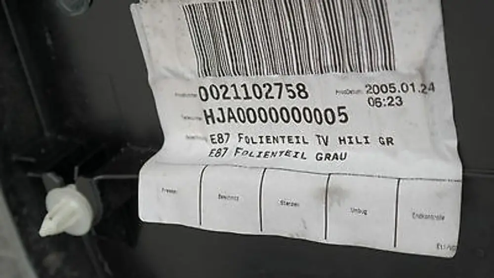 Türverkleidung hinten links Alaskagrau Grau für BMW 1 er E87 mit Teilenummer 51427133361 BMW 1 er E87 Türverkleidung hinten links Alaskagrau Grau - SKU 7133361-1 - Teilenummer 51427133361