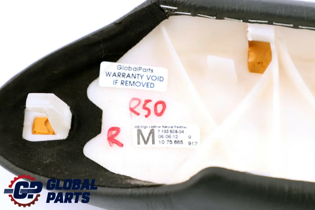  Accoudoir Cuir Mini R50 R52 R53 Garniture Carte Porte Avant Droite Panther Black - SKU 7133508 - Numéro de pièce 7133508