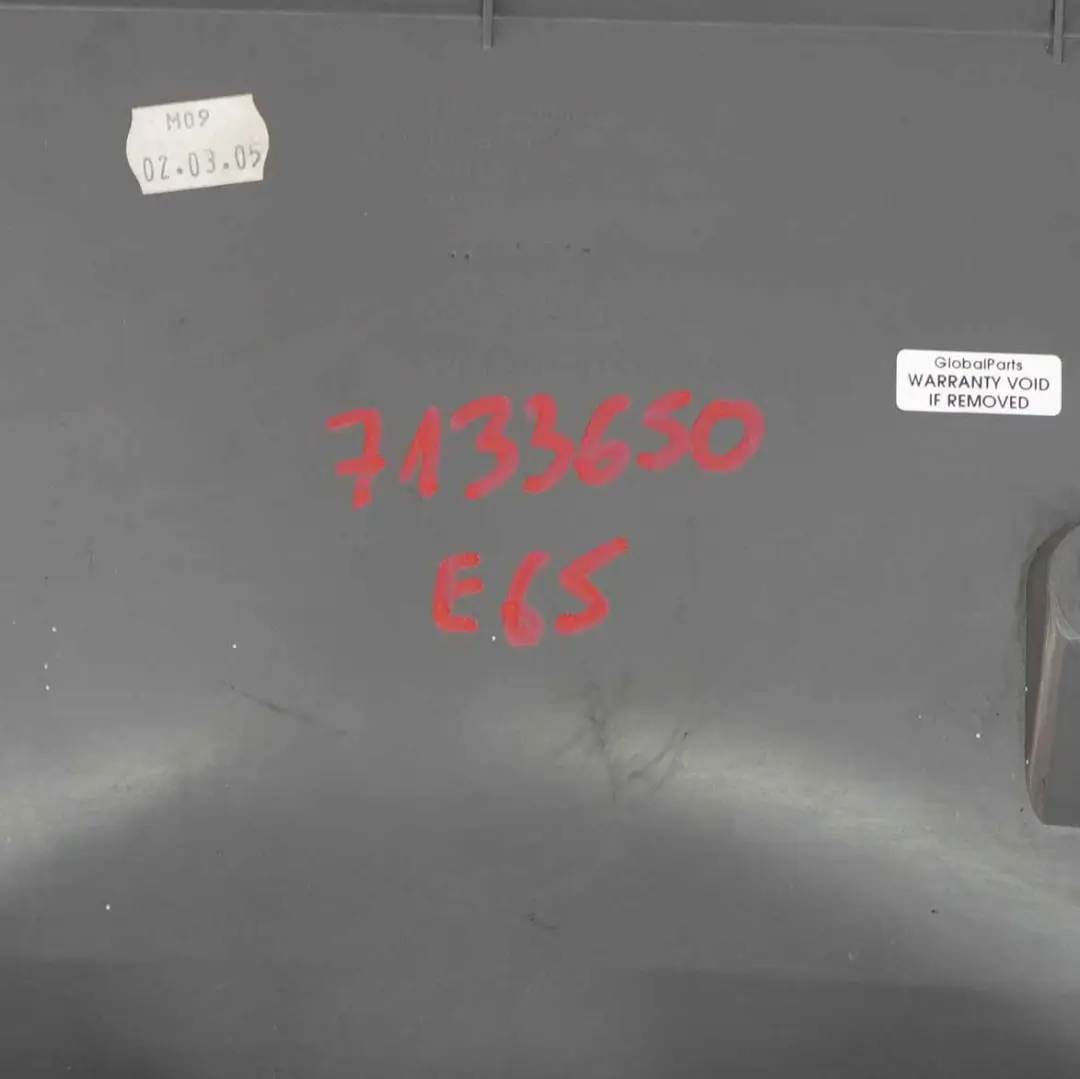 BMW 7 Series E65 Rear Boot Trunk Lid Lower Trim Panel Basaltgrau Hell Light Grey - SKU 7133650 - Part number 7133650