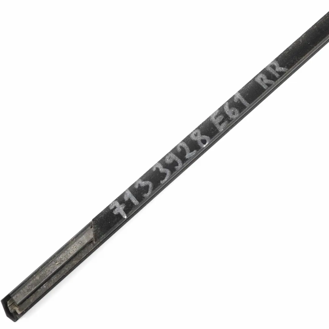BMW E60 E61 Door Channel Rear Right O/S Covering Trim Strip Black - SKU 7133928 - Part number 7133928