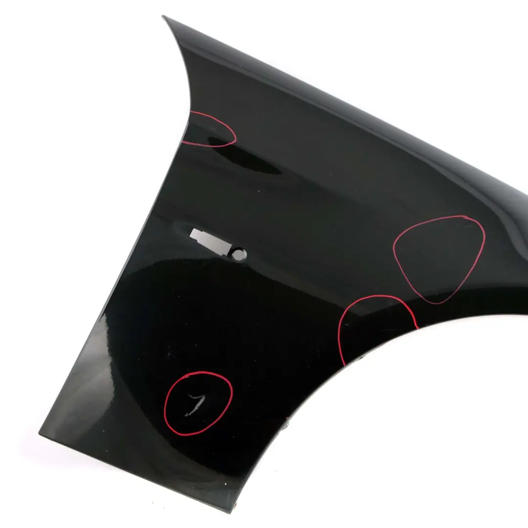 BMW E90 E91 Side Wing Panel Fender Front Right O/S Black Schwarz 2 - 668 - SKU 7135680-SCH8 - Part number 7135680