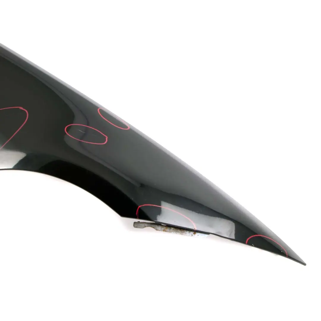 BMW E90 E91 Side Wing Panel Fender Front Right O/S Black Schwarz 2 - 668 - SKU 7135680-SCH8 - Part number 7135680