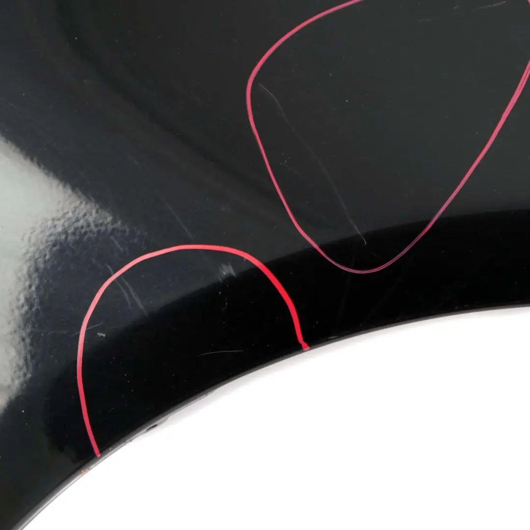 BMW E90 E91 Side Wing Panel Fender Front Right O/S Black Schwarz 2 - 668 - SKU 7135680-SCH8 - Part number 7135680