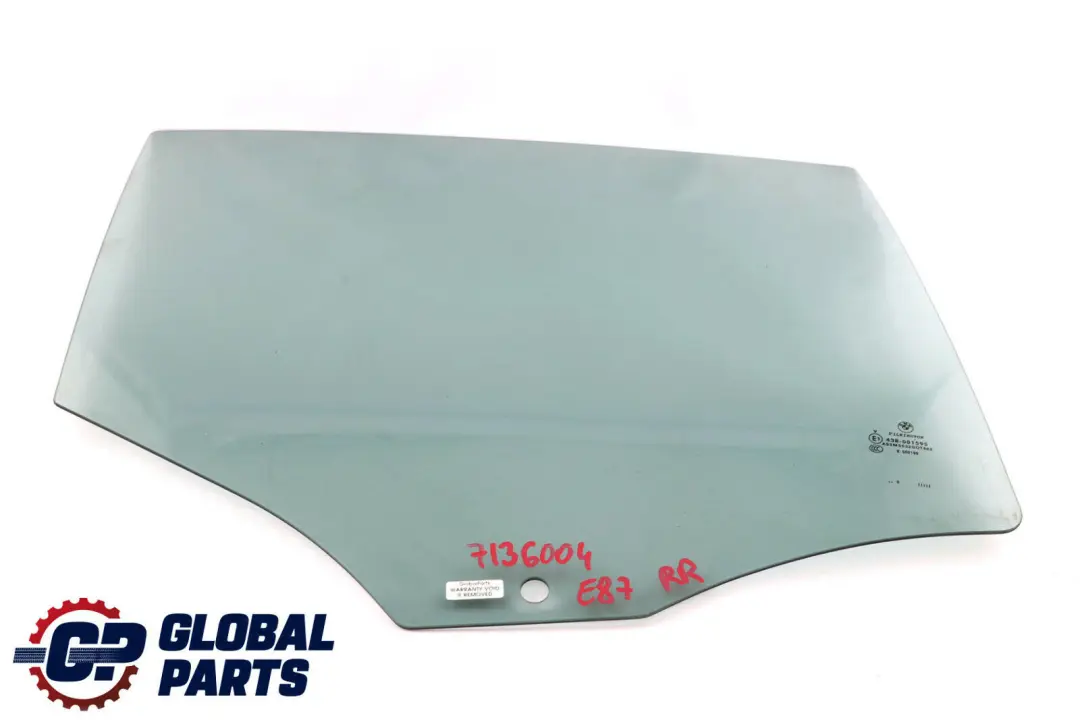 BMW 1 SERIES E87 E87N Door window, tinted glass, rear right O/S AS3 - SKU 7136004 - Part number 51357136004