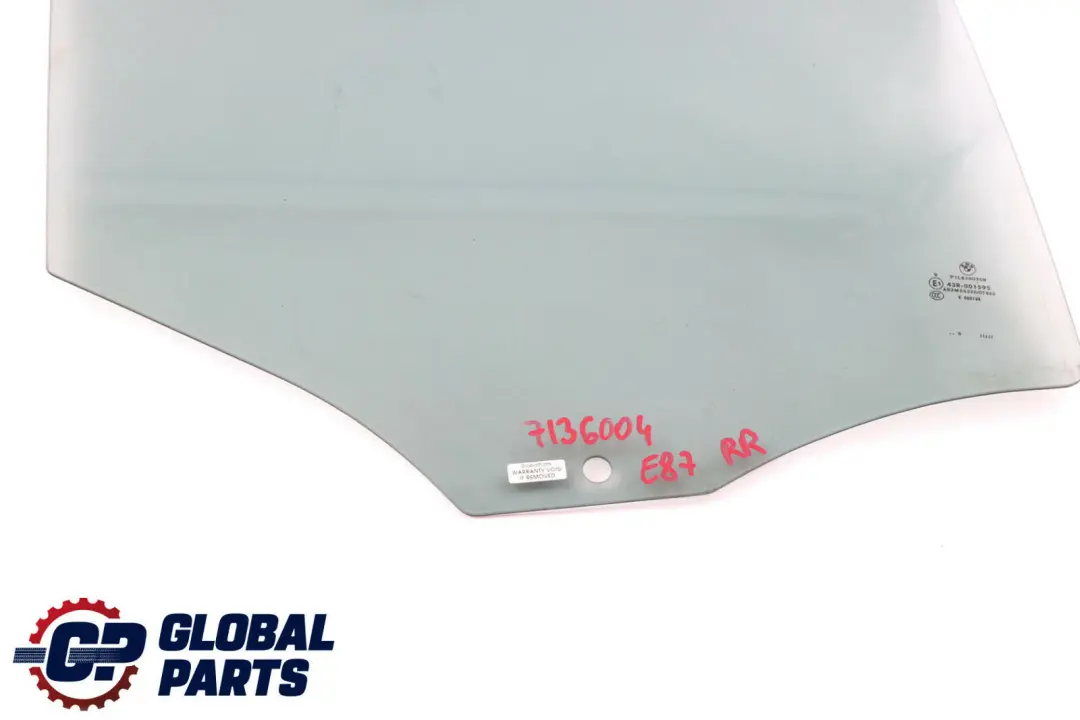BMW E87 E87N Finestrino Porta Vetro Colorato Posteriore Destro AS3 - SKU 7136004 - Numero di parte 51357136004