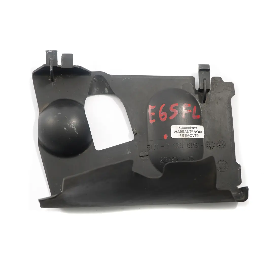 BMW E65 E66 Sello Conducto De aire Delantero Izquierdo - SKU 7136683 - Número de pieza 7136683