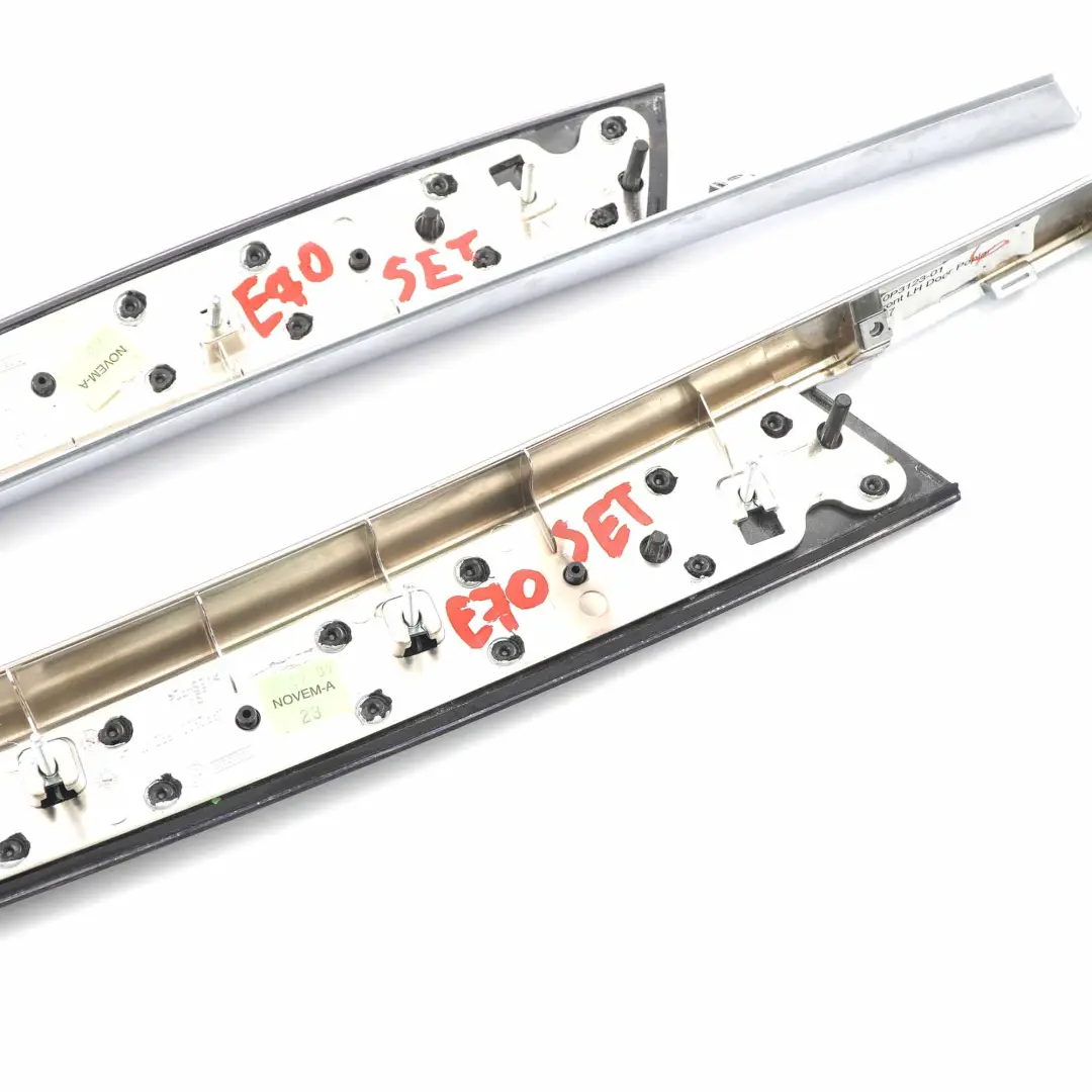 BMW X5 E70 Door Strip Front Left Right N/O/S Trim Wood Poplar Grain Light Set - SKU 7137179/7137180 - Part number 7137179
