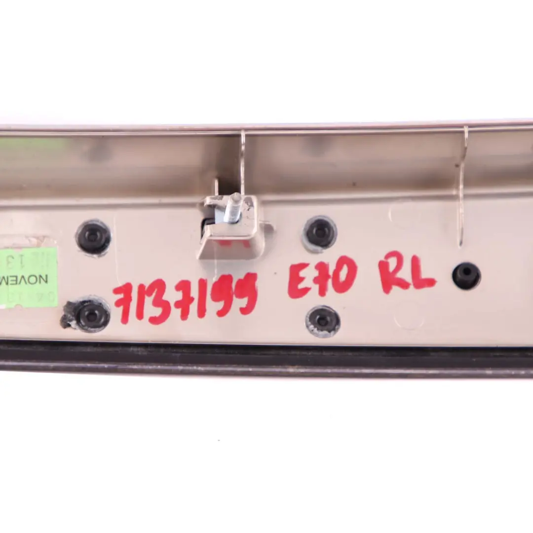 Embellecedor Puerta Trasera Izquierda Tirador Madera Nogal Cromado para BMW X5 E70 con número de pieza 7137199 BMW X5 E70 Embellecedor Puerta Trasera Izquierda Tirador Madera Nogal Cromado - SKU 7137199 - Número de pieza 7137199