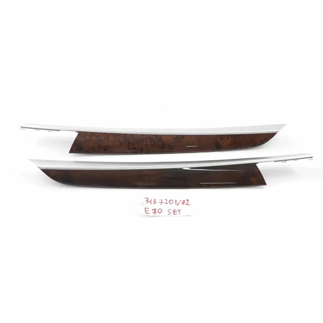 Door Strip Rear Left Right N/O/S Trim Wood Poplar Grain Light Set to BMW X5 E70 with Part number 7137201 BMW X5 E70 Door Strip Rear Left Right N/O/S Trim Wood Poplar Grain Light Set - SKU 7137201/7137202 - Part number 7137201