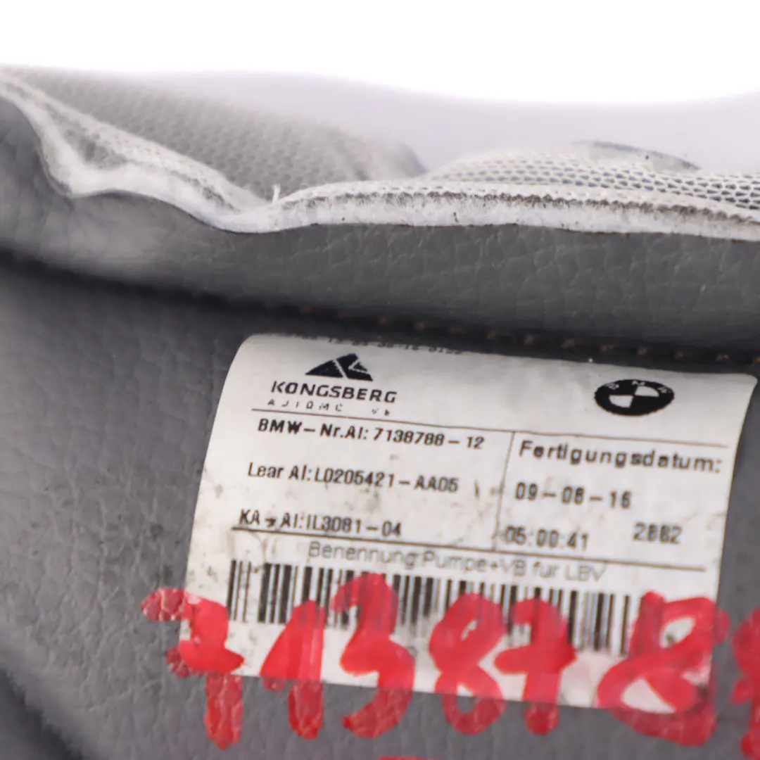 Lumbar Support BMW E81 E87 E90 E92 Front Seat Lordosis Pad Pump to Seat with Part number 7138788 Seat Lumbar Support BMW E81 E87 E90 E92 Front Seat Lordosis Pad Pump - SKU 7138788-4 - Part number 7138788