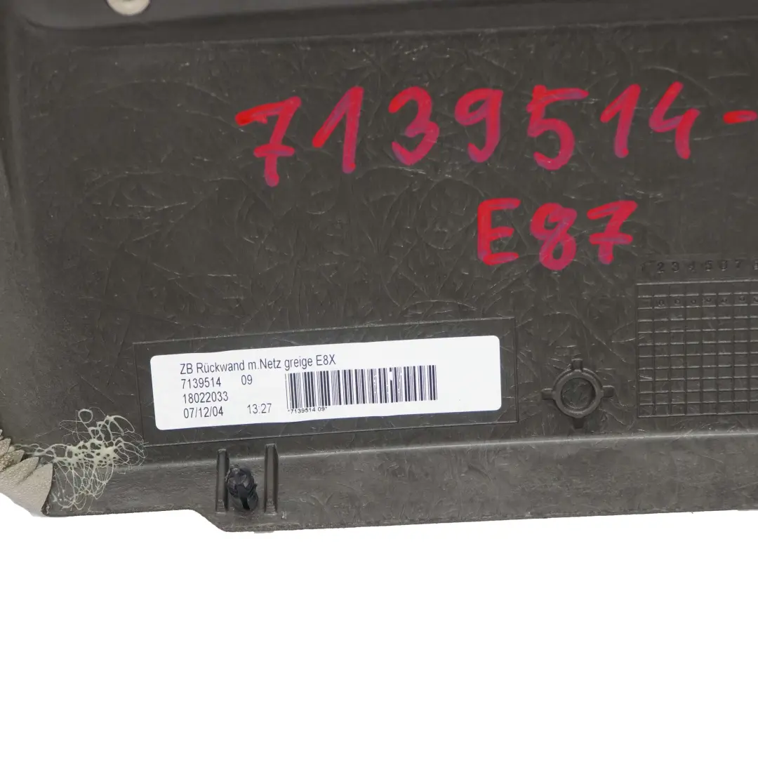 Front Seat Rear Panel with Net Beige to BMW 1 Series E81 E82 E87 with Part number 7139514 BMW 1 Series E81 E82 E87 Front Seat Rear Panel with Net Beige - SKU 7139514-1 - Part number 7139514