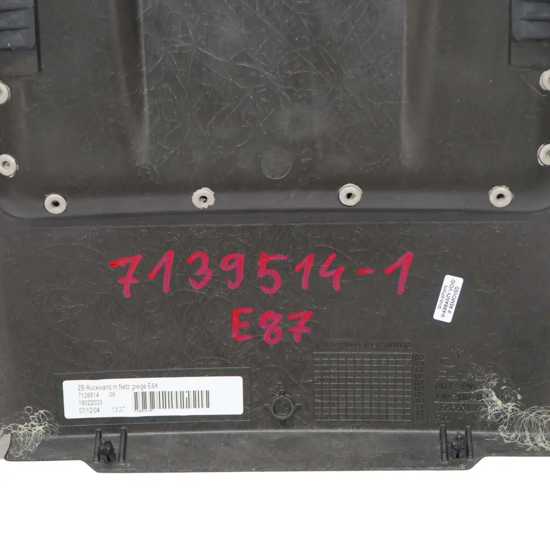 BMW 1 Series E81 E82 E87 Front Seat Rear Panel with Net Beige - SKU 7139514-1 - Part number 7139514