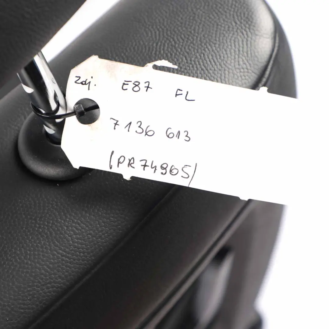 BMW 1 er E87 Bezug Lehne Schwarz Leder Vorne Links Sitz - SKU 7139613 - Teilenummer 7139613
