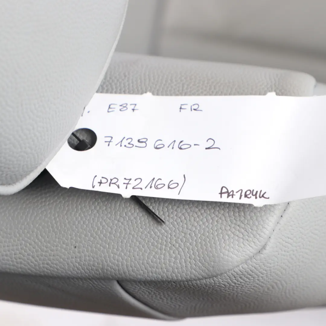 Front Seat BMW E87 Right O/S Grey Alaskagrey Leather Boston Interior to with Part number 7139616 Front Seat BMW E87 Right O/S Grey Alaskagrey Leather Boston Interior - SKU 7139616-2 - Part number 7139616