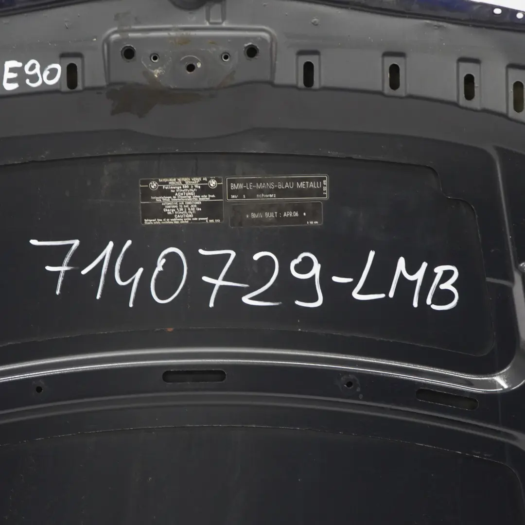 BMW E90 Maska Pokrywa Silnika Le Mans Blau - 381 - SKU 7140729-LMB - Numer Części 7140729