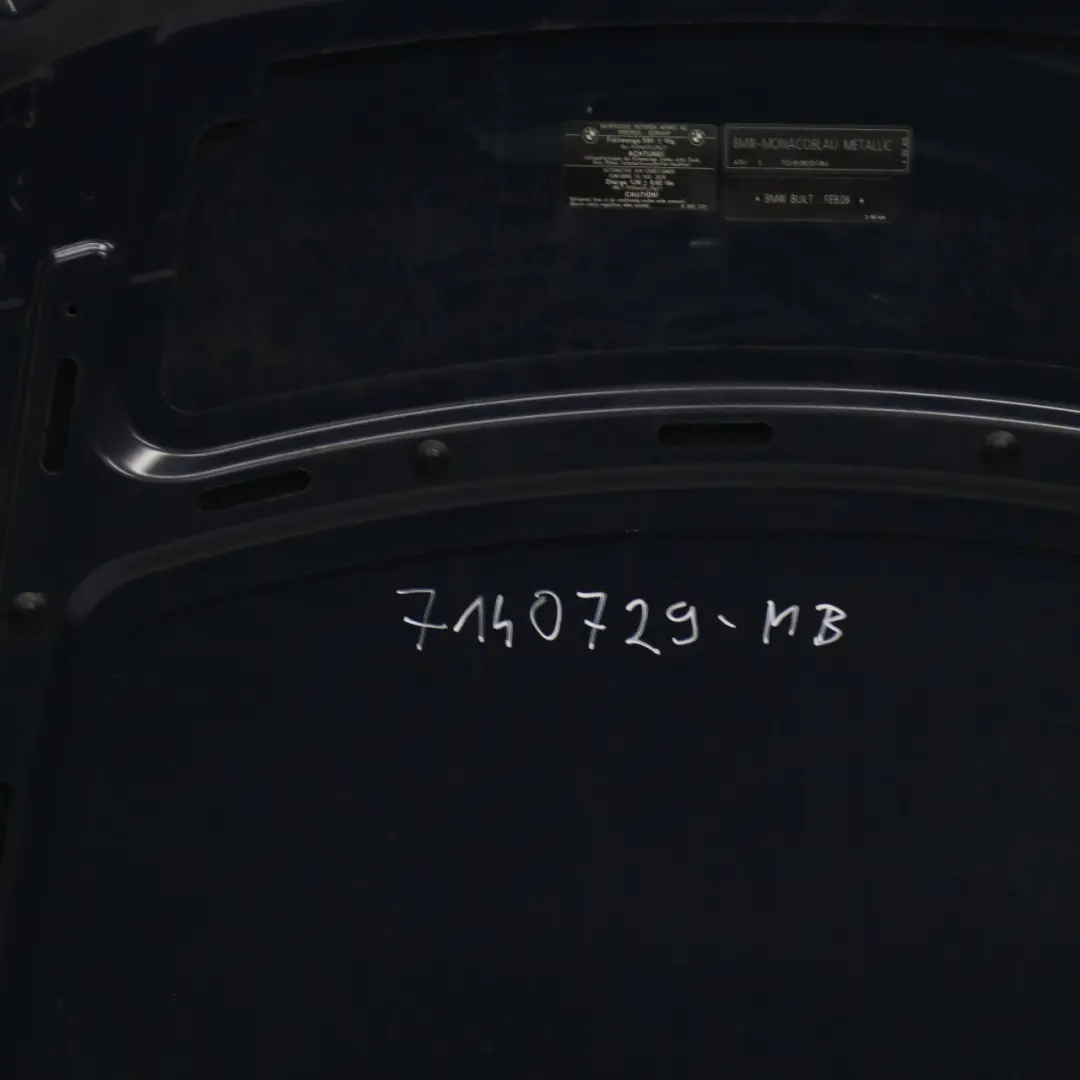 Hood Bonnet Front Monacoblau Monaco Blue Metallic - A35 to BMW E90 E91 with Part number 7140729 BMW E90 E91 Hood Bonnet Front Monacoblau Monaco Blue Metallic - A35 - SKU 7140729-MB - Part number 7140729