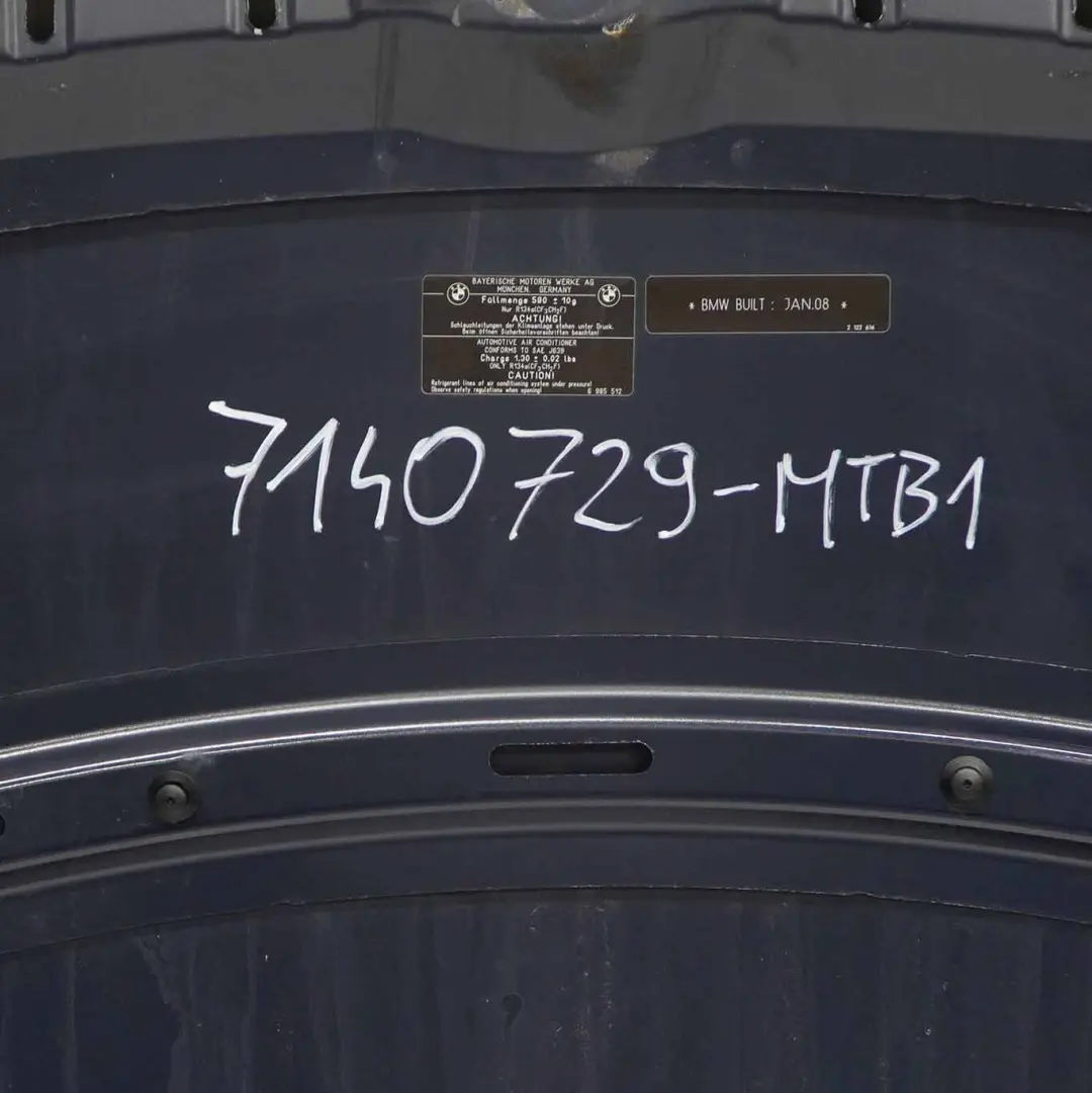 BMW E90 E91 Bonnet Front Hood Montegoblau Montego Blue Metallic - A51 - SKU 7140729-MTB1 - Part number 7140729