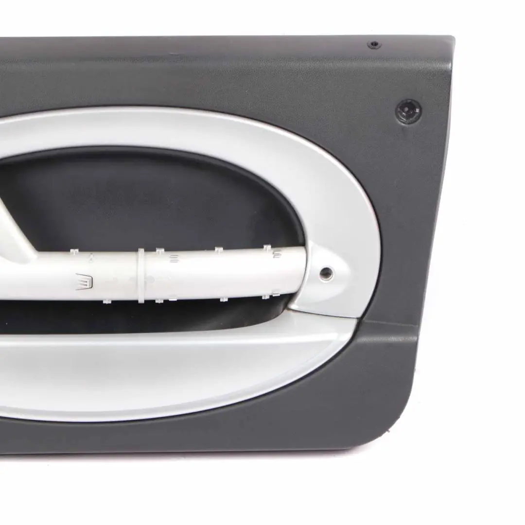 Door Card Front Right O/S Side Trim Panther Black Silver Strip to Mini R50 R52 with Part number 7141256 Mini R50 R52 Door Card Front Right O/S Side Trim Panther Black Silver Strip - SKU 7141256 - Part number 7141256