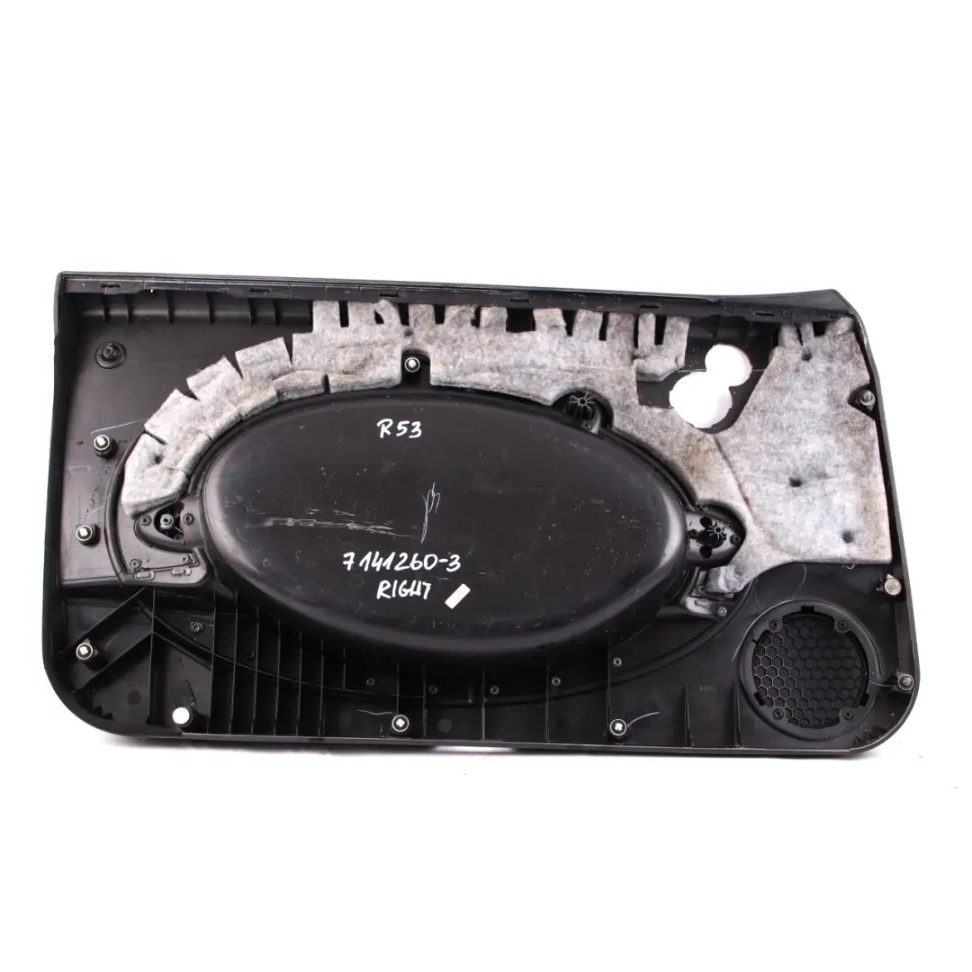 Revetement de Porte avant A Droite Panther Noir 7070627 pour Mini R50 R53 à propos du numéro de pièce 7141260 Mini R50 R53 Revetement de Porte avant A Droite Panther Noir 7070627 - SKU 7141260-1 - Numéro de pièce 7141260
