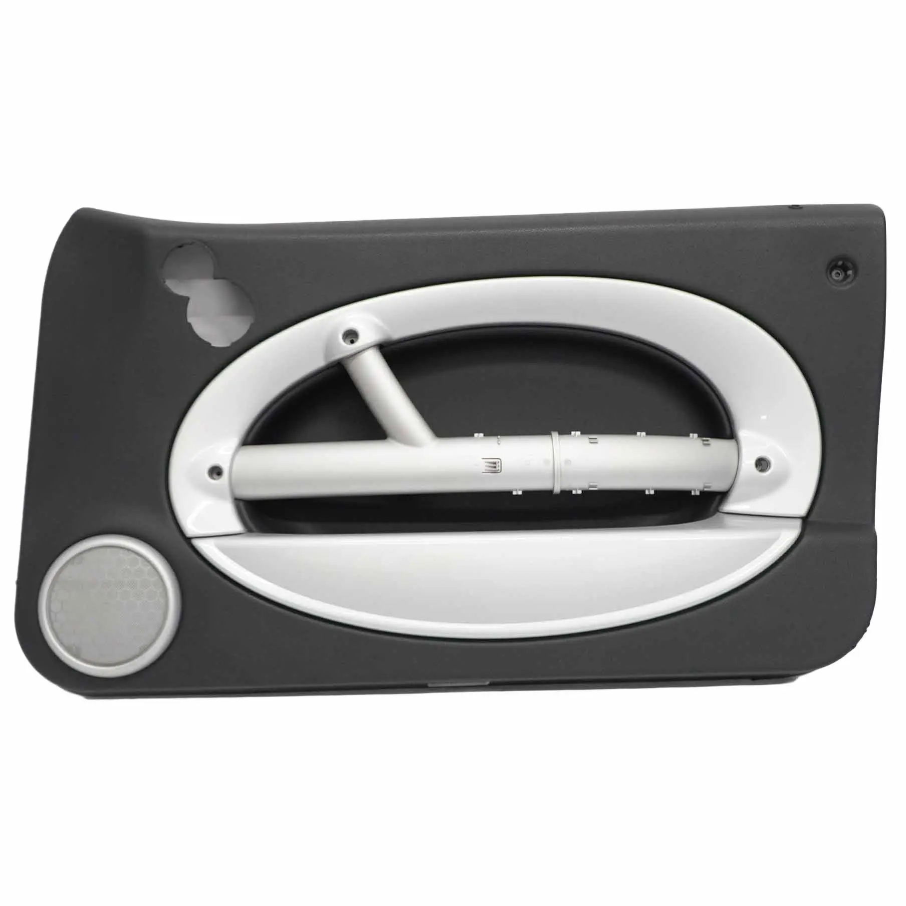 Mini R50 R53 anteriore destra scheda porta laterale Panther nero cromo argento