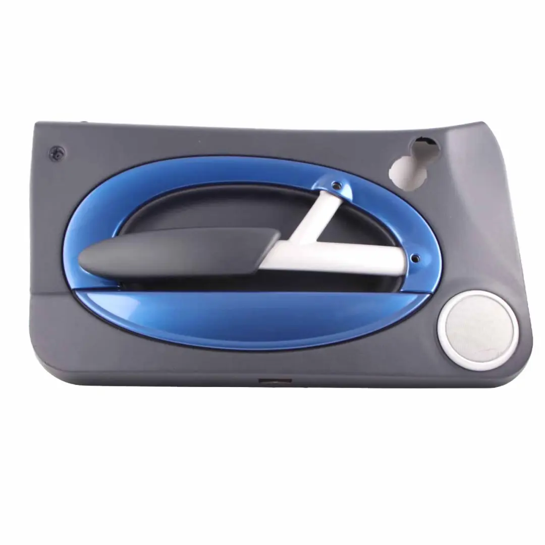 Door Card Mini R52 R53 Front Left N/S Trim Panel Panther Black Decor Hyper Blue to with Part number 7141317 Door Card Mini R52 R53 Front Left N/S Trim Panel Panther Black Decor Hyper Blue - SKU 7141317 - Part number 7141317