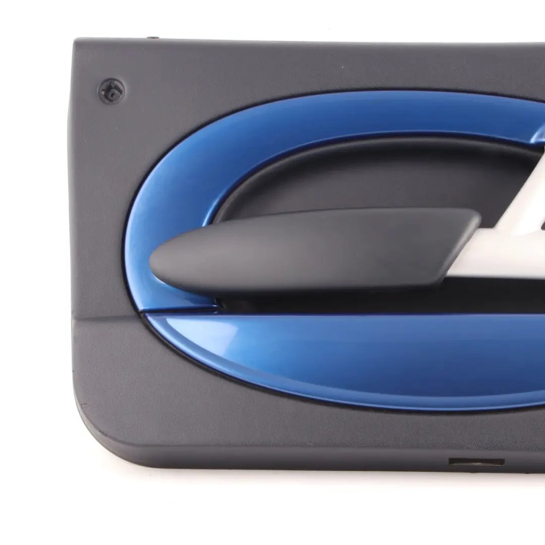 Door Card Mini R52 R53 Front Left N/S Trim Panel Panther Black Decor Hyper Blue to with Part number 7141317 Door Card Mini R52 R53 Front Left N/S Trim Panel Panther Black Decor Hyper Blue - SKU 7141317 - Part number 7141317
