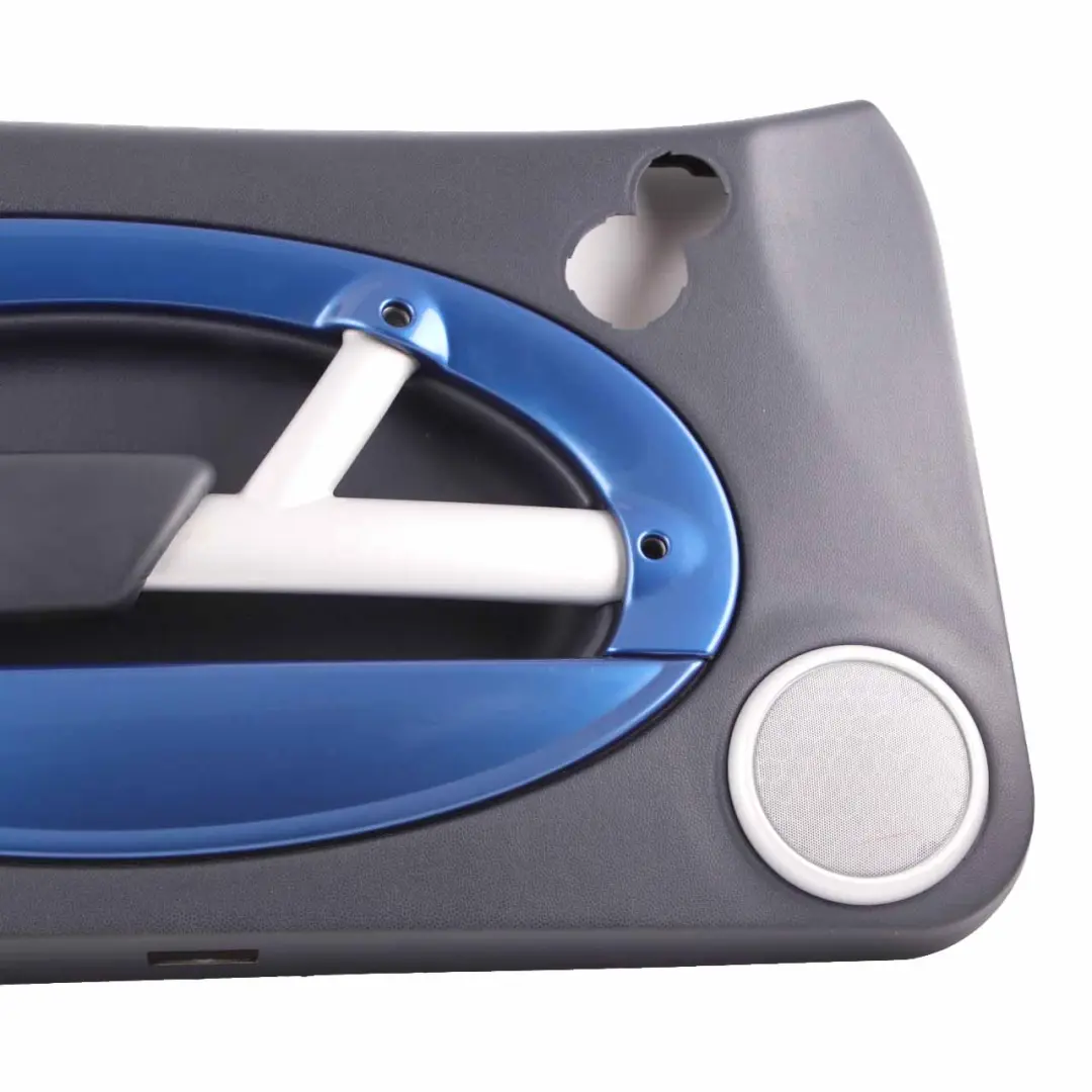 Door Card Mini R52 R53 Front Left N/S Trim Panel Panther Black Decor Hyper Blue to with Part number 7141317 Door Card Mini R52 R53 Front Left N/S Trim Panel Panther Black Decor Hyper Blue - SKU 7141317 - Part number 7141317