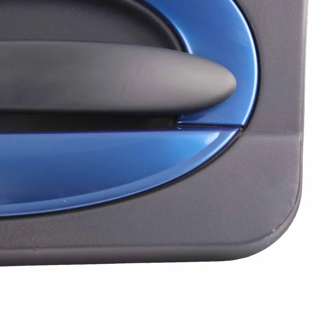 Door Card Mini R52 R53 Front Right O/S Trim Panel Panther Black Decor Hyper Blue to with Part number 7141318 Door Card Mini R52 R53 Front Right O/S Trim Panel Panther Black Decor Hyper Blue - SKU 7141318 - Part number 7141318