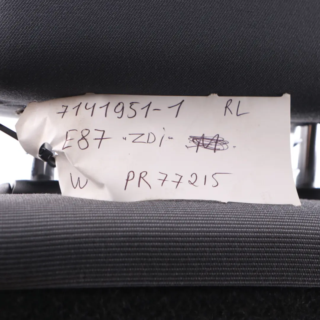 BMW E87 Cloth Interior Left Rear Backrest Seat N/S Alaskagrau Alaska Grey - SKU 7141951-1 - Part number 7141951