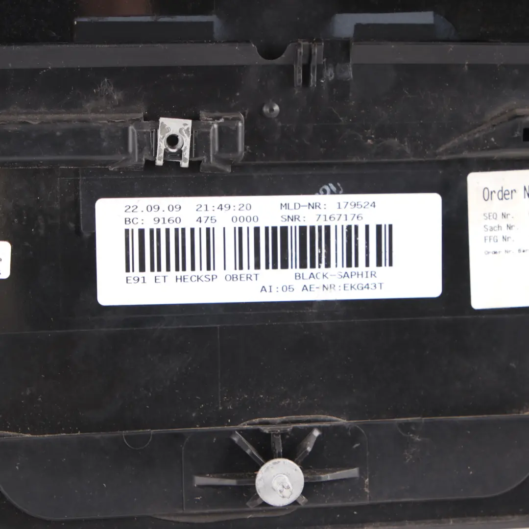 BMW E91 Touring Becquet Arrière Couvercle Coffre Noir Saphir Métallisé - 475 - SKU 7143263-BS - Numéro de pièce 7143263