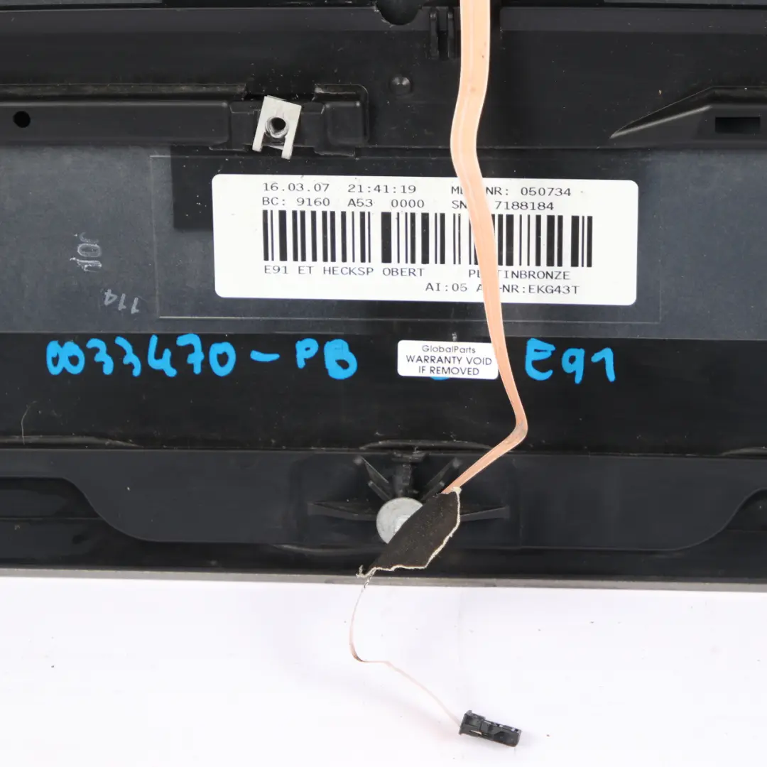 Spoiler BMW E91 Touring Boot Trunk Lid Platinbronze Bronze Metallic - A53 to Rear with Part number 7143263 Rear Spoiler BMW E91 Touring Boot Trunk Lid Platinbronze Bronze Metallic - A53 - SKU 7143263-PB - Part number 7143263